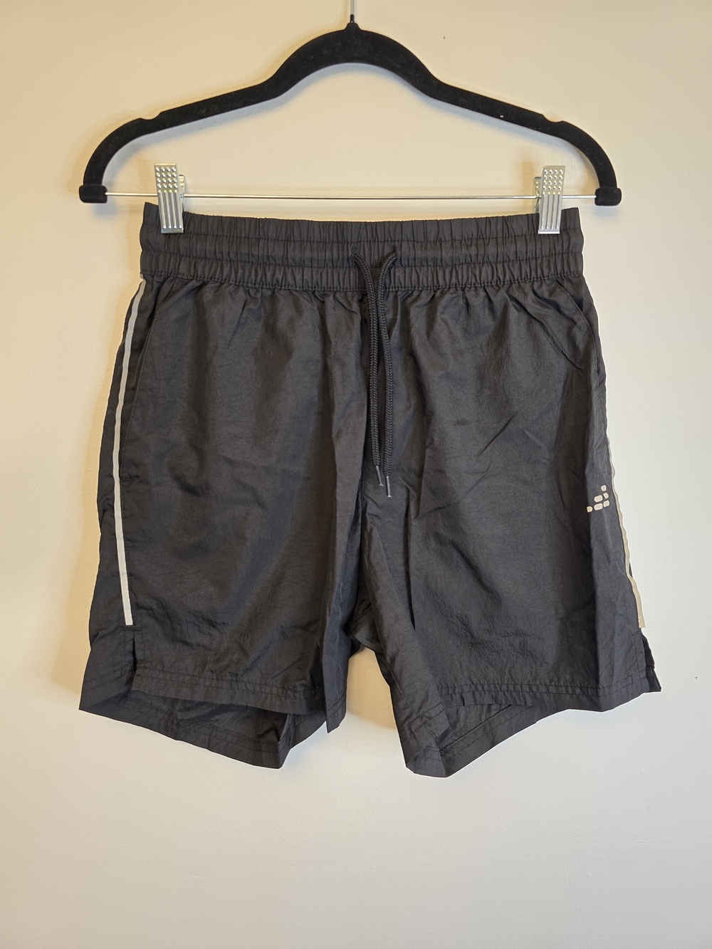 bcg Black Athletic Shorts with Reflective Side Stripes